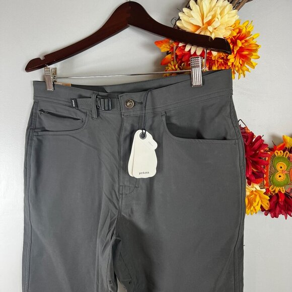 **SOLD PrAna Wonderland Rocks Men's Breathable Woven Pant 32"W 30"L in Dark Iron - Picture 3 of 9